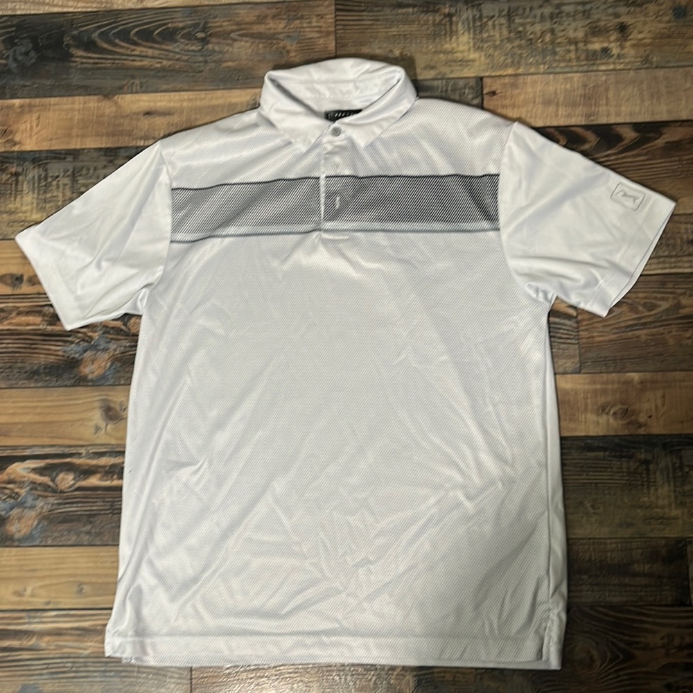PGA Tour gray vintage ashbury printed polo